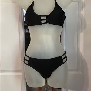 Black cut out bikini